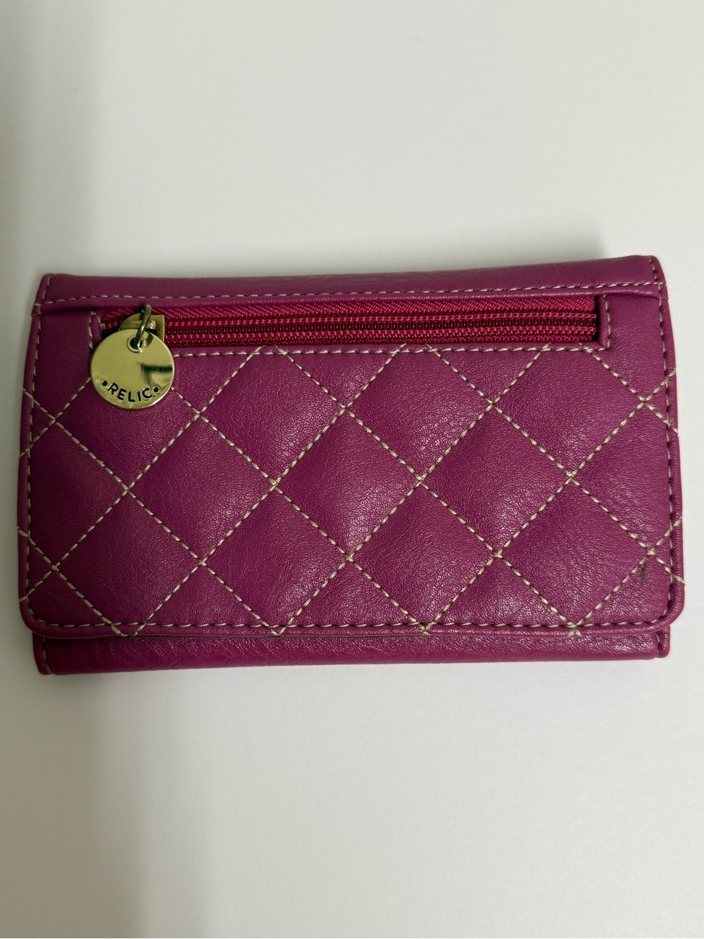 Women’s Relic Red Stitched Pattern Wallet